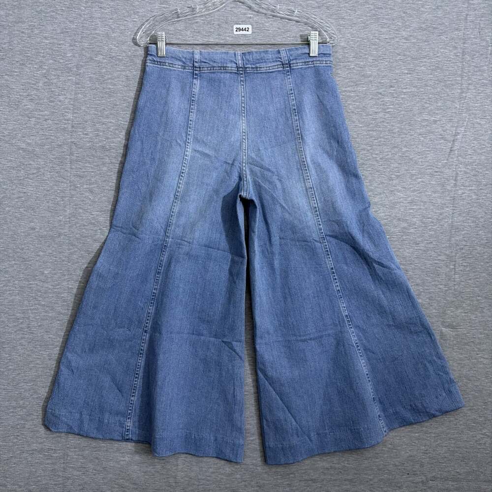 Anthropologie Pilcro Women's Size 28 Blue Denim Mid-Rise Wide Leg Jeans - Picture 3 of 14